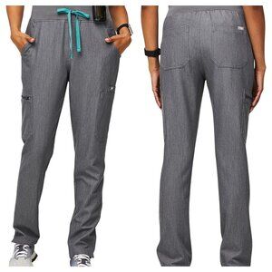 Figs Yola Women's Gray High Waisted Scrub Work Pants Size S/T